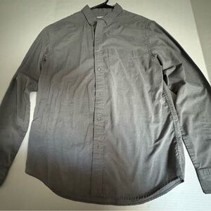 Old Navy Men's Casual Gray Button Down Shirt Slim Fit Medium